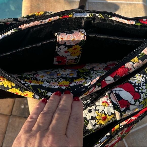 Vera Bradley Large Laptop Backpack Retired Poppy Field Floral Pattern - Picture 5 of 6